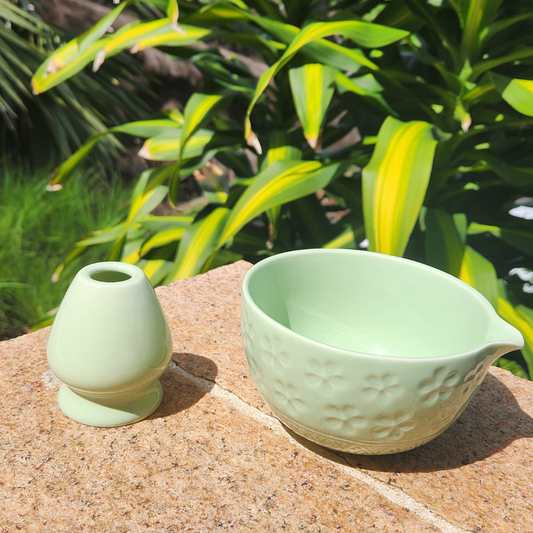 Bol + Porte Fouet Matcha en Céramique