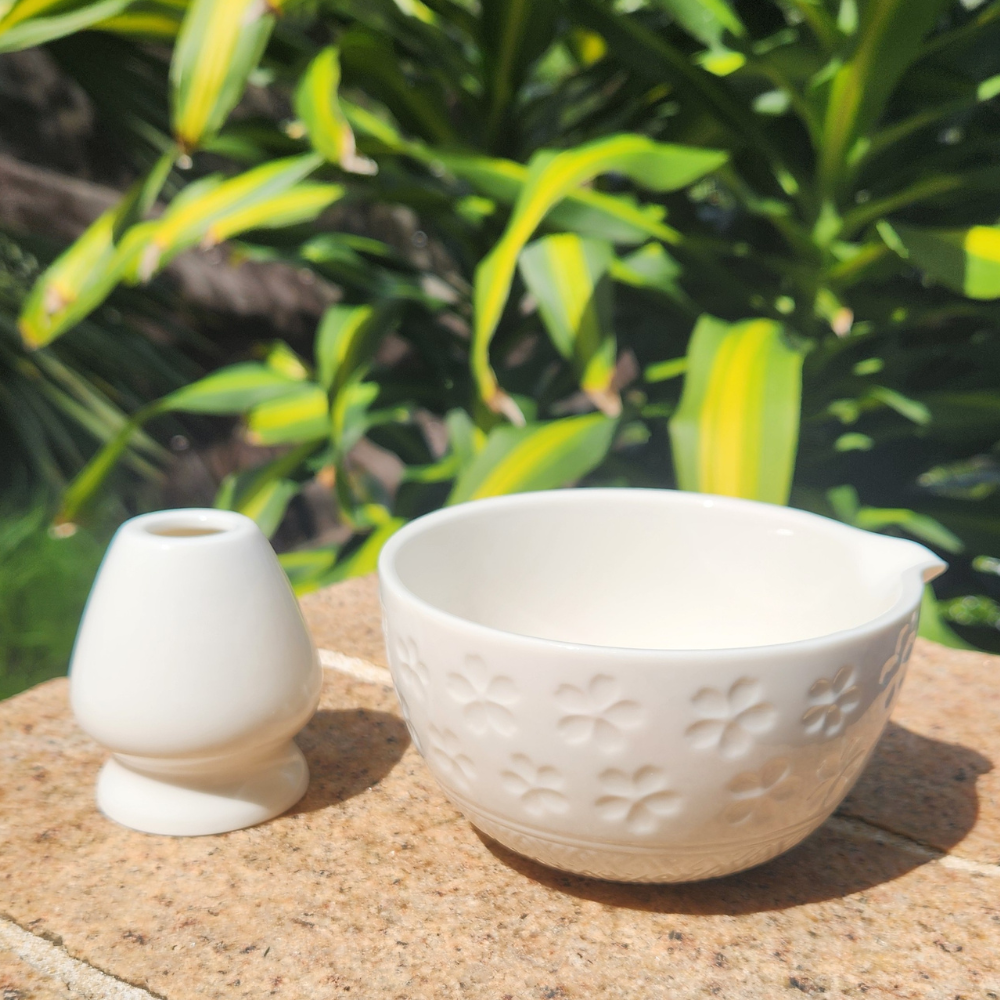 Bol + Porte Fouet Matcha en Céramique