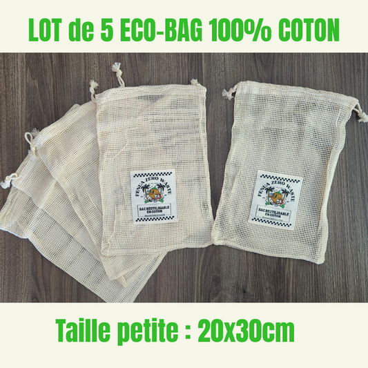 Lot de 5 Eco-bags 100% Coton