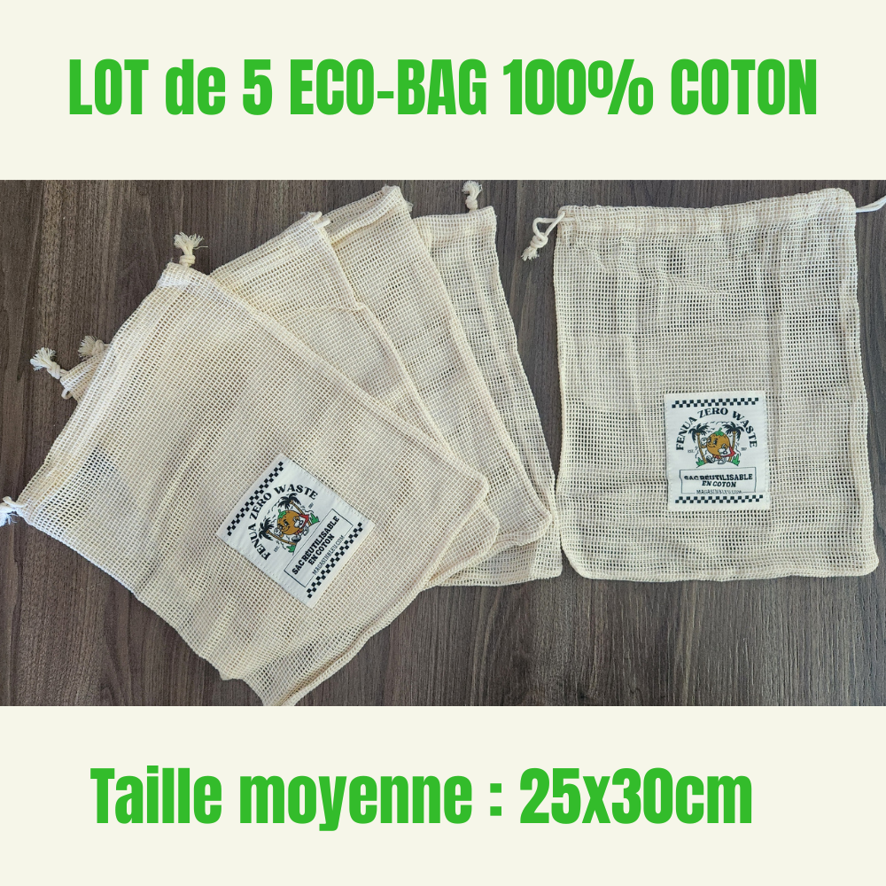 Lot de 5 Eco-bags 100% Coton