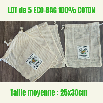 Lot de 5 Eco-bags 100% Coton