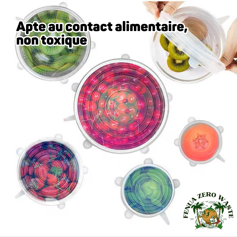 Eco-Couvercles en Silicone (1 lot de 6)