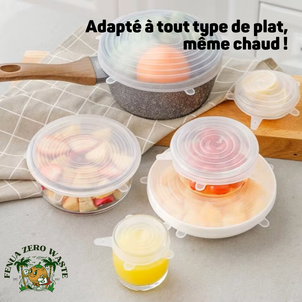 Eco-Couvercles en Silicone (1 lot de 6)